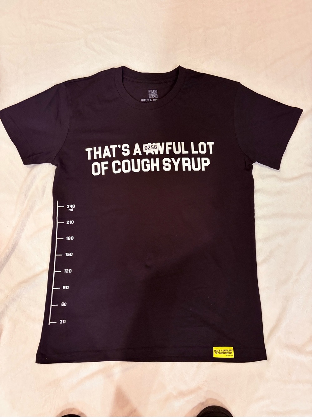 Cough Syrup Black Graphic Tee "That’s A Awful Lot Of Cough Syrup" Original